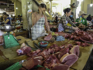 Fleischstand am Markt